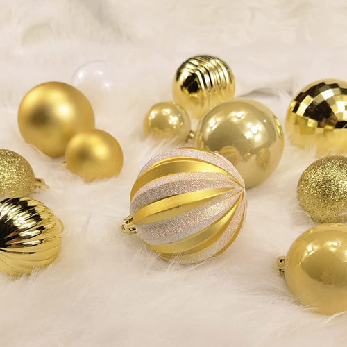 爆款圣诞节装饰品挂件86pcs手绘哑光球塑料圣诞节挂件套装