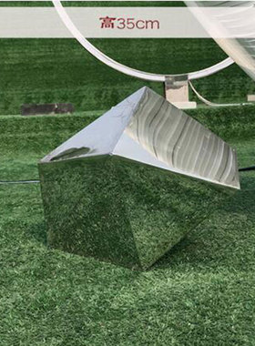 定制不锈钢抽象石头几何块面简约鹅卵石雕塑户外水景景观装饰摆件