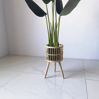 柳编花架竹子落地花盆收编花篮提篮草编花盆北欧花架藤编花篮筐