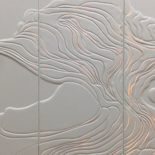 酒店大堂透光皮雕床屏皮雕 ed透光浮雕皮革海绵车线硬包雕花硬包