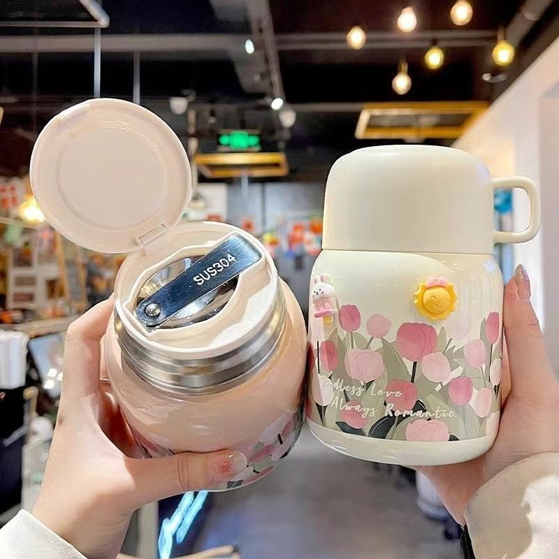郁金香焖烧杯银耳羹上班族便携焖烧壶不锈钢保温杯子家用焖烧杯子