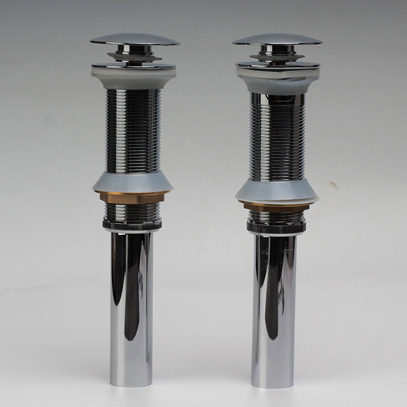 石头盆水泥板洗脸加厚台上盆加长下水器加高落螺纹弹跳螺丝排水器