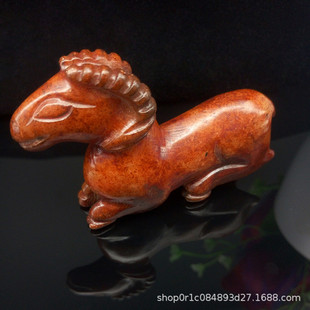 红山文化手把件岫玉羊辽宁红红火火书房客厅摆件洋洋如意玉饰品
