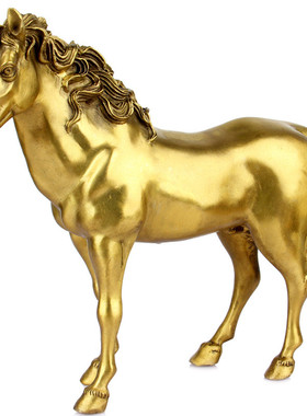 黄铜铜马摆件马到成功家居饰品办公室客厅装饰黄铜礼品马站铜马
