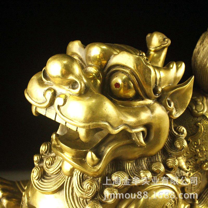 特大号铜貔貅摆件乔迁开业礼品家居金属长工艺品38公分
