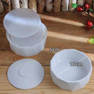 5zw批发diy滴胶模具菱形收纳盒大圆花纹多肉花盆硅胶模具水泥混凝