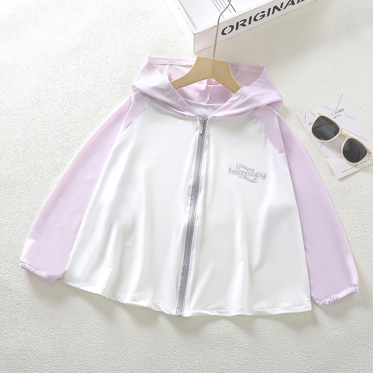2024新款夏季儿童连帽防晒衣轻薄冰丝柔软中大童防晒服清新户外服