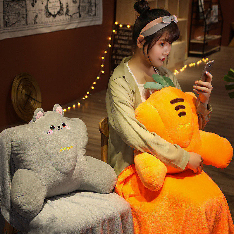 办公室椅子靠背护腰枕汽车沙发靠垫猫咪胡萝卜腰靠枕腰垫抱枕毯子,居家布艺,腰靠垫,淘宝优惠券,粉丝福利购,淘宝优惠卷