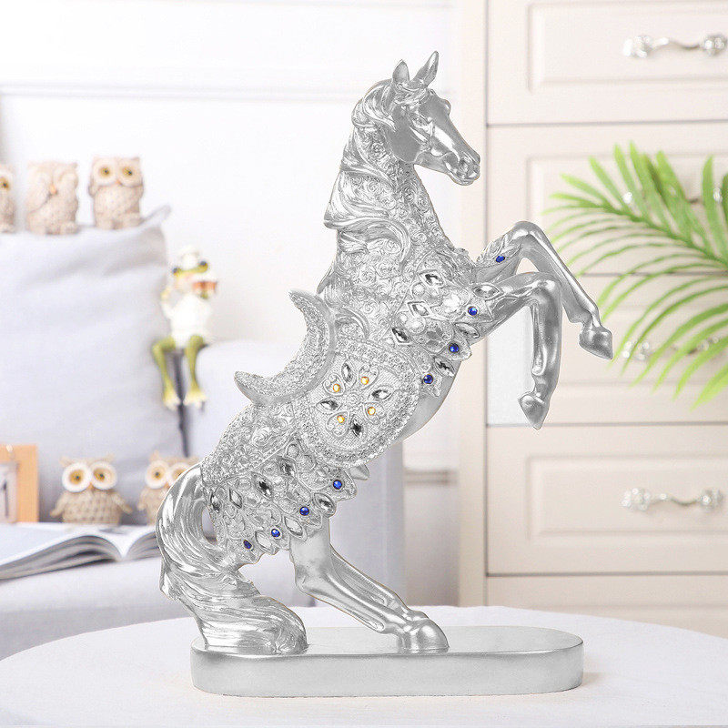 装饰品摆件马酒柜玄关客厅创意招财办公室桌面中式家居工艺小摆设