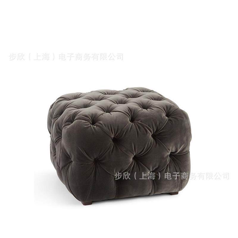 美式轻奢后现代单人沙发港式卧室床尾凳不锈钢贵妃椅榻布艺换鞋凳