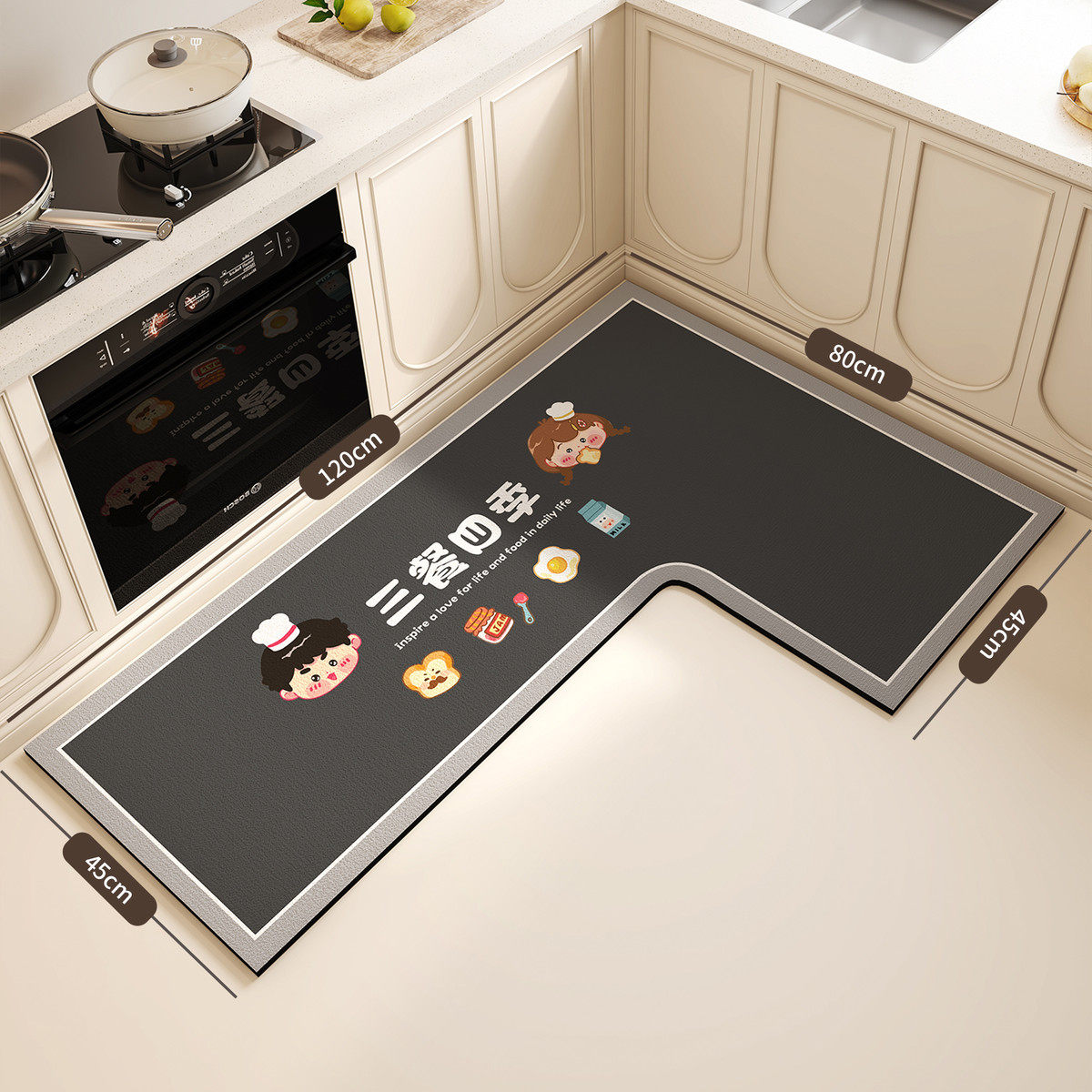 厨房地垫防油吸水L型新款抗污耐脏脚垫子可擦免洗地毯硅藻泥软垫,居家布艺,家用脚垫,淘宝优惠券,粉丝福利购,淘宝优惠卷