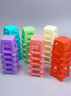 娃娃屋迷你仿真小椅子 BJD微缩食完场景厨房麻将桌小凳子道具配件