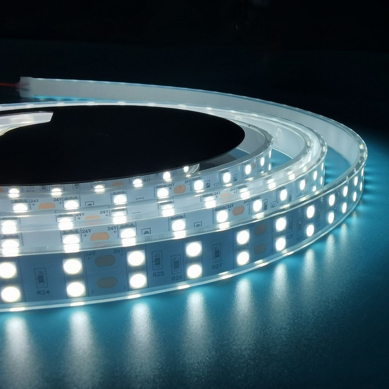 120灯灯带5050led软双排dc24v低压高亮套管led灯条