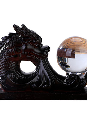 树脂底座大龙盘龙摆件办公底托玉石圆球托盘家居水晶球摆件批发