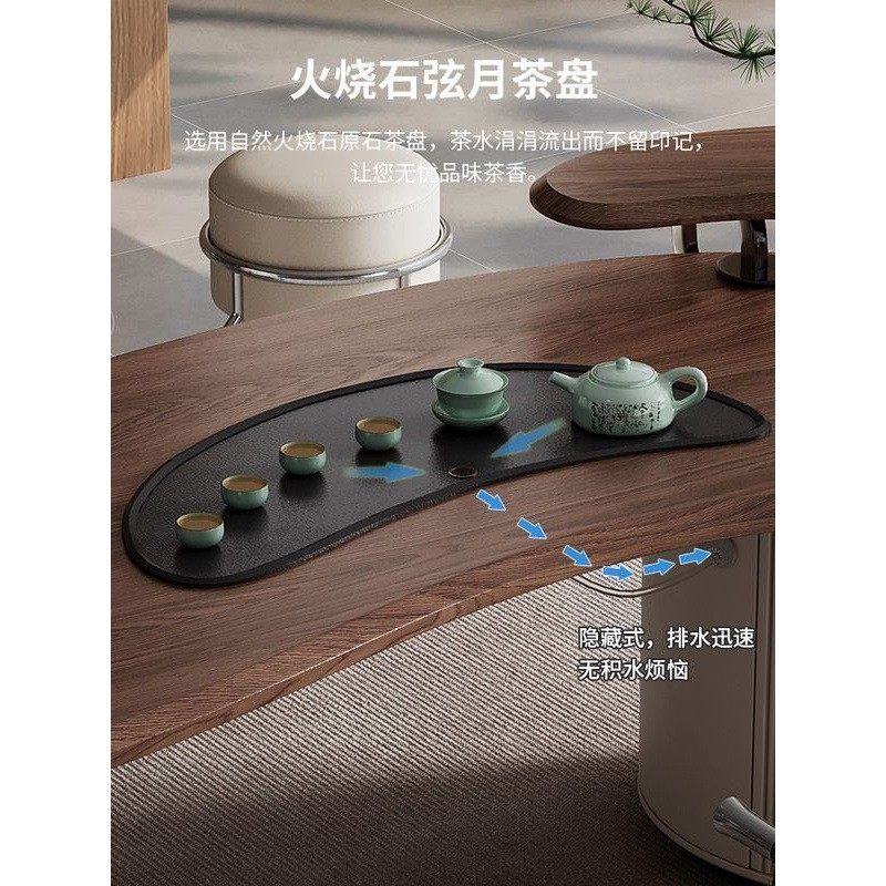 意式轻奢木纹茶桌别墅茶室椅家用北美胡桃木茶桌椅一桌4会客组合,住宅家具,家用茶台/茶桌,淘宝优惠券,粉丝福利购,淘宝优惠卷