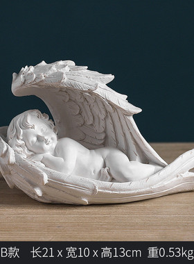 bg54批发【】欧式复古白色天使装饰品雕塑石膏人物家居摆设雕像小