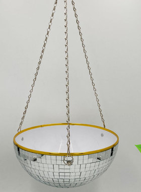 圣诞球disco花盆玻璃镜片种植镜面花盆花盆机吊篮花盆时尚摆件