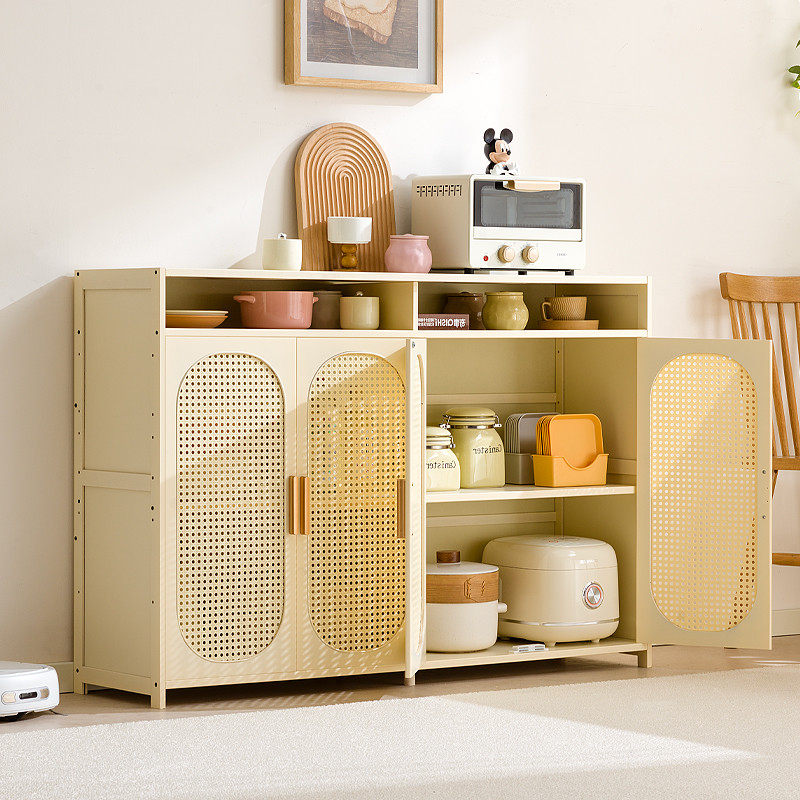 奶油风餐边柜厨房置物柜家用碗柜储物柜客厅靠墙酒柜茶水收纳柜子,收纳整理,收纳柜,淘宝优惠券,粉丝福利购,淘宝优惠卷
