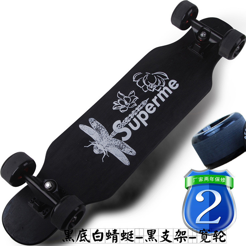 80瓦片滑板/滑板支架/宽轮舞板公路黑成人长板四轮速降滑板