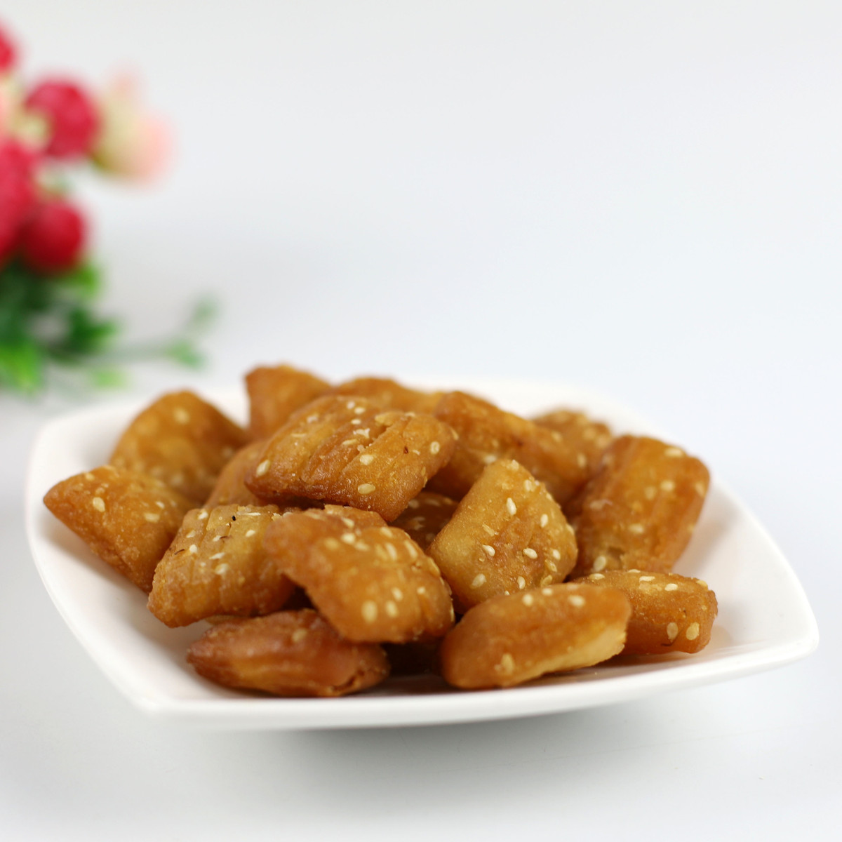 扬州特产五亭食品大麒麟阁传统纯手工一口酥芝麻球酥零食袋装即食