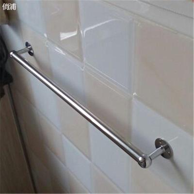 卫生间毛巾杆浴室洗脸巾收纳 打孔墙壁浴巾架单杆免打孔304不锈钢