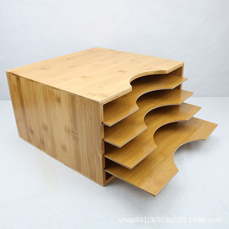 小型整理桌面办公文件置物架资料分层立式多层加厚实木收纳整理架