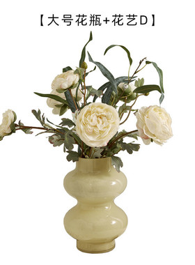 芬顿中古花瓶高级感艺术琉璃插轻奢玻璃摆件葫芦花器法式ins软装