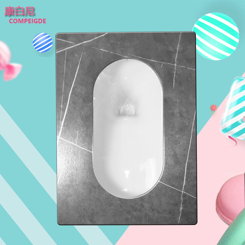 爆款新岩板蹲便器防臭防溅蹲坑前排后排水卫浴家用陶瓷大便器连体
