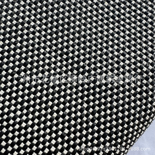 优质草编布pp+棉绳水小方格洗提花怀旧效果草编包鞋材批发