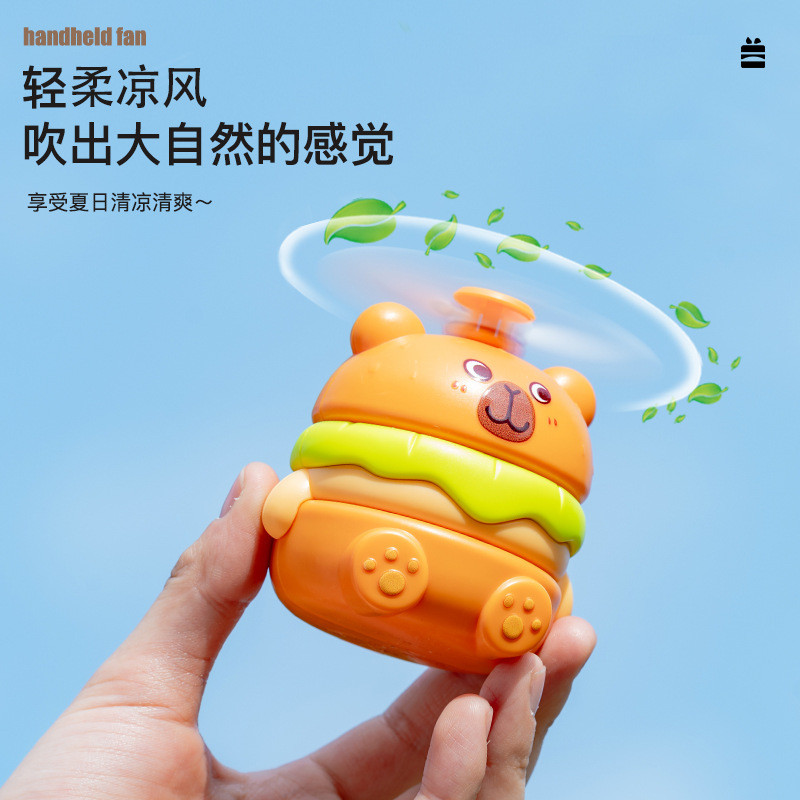 儿童汉堡小风扇夏季学生usb风扇可充电便携式桌面迷你电风扇礼品