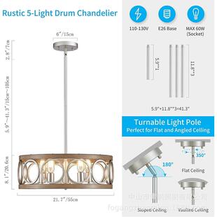 供货美式天花板吸顶灯复古乡村工业风复古客厅餐厅卧室铁艺灯