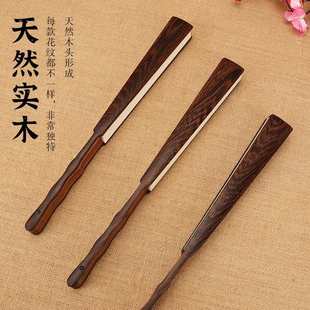 宣纸扇子空白鸡翅木红木文玩新中式折扇风古风折叠绘画扇