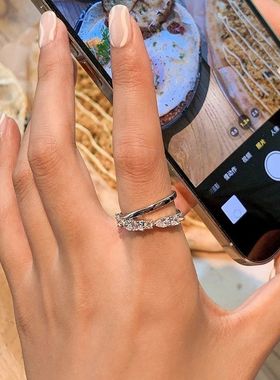 《西柚氧》925纯银戒指女高级感新款ins小众开口食指戒礼物送女友