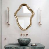 异形卫浴镜高端法式 不规则艺术造型化妆镜干 干湿区洗漱化妆镜壁