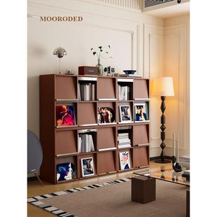 上世纪中叶风格书柜覆古皮埃尔柜实木展示柜墙组合柜储物柜垂直柜