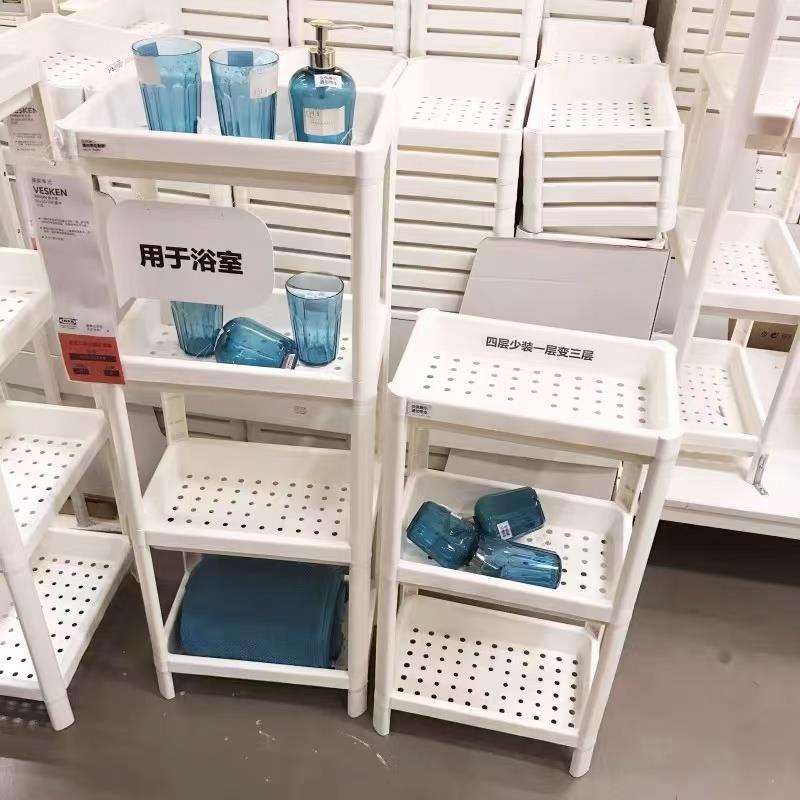 维灰恩浴室置物架小推车可移动厨房客厅宅缝夹缝落地收纳层架化妆