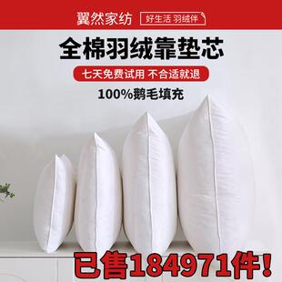 翼然家纺羽绒抱枕芯内胆鹅毛沙发靠垫芯羽毛靠枕芯定制酒店枕芯