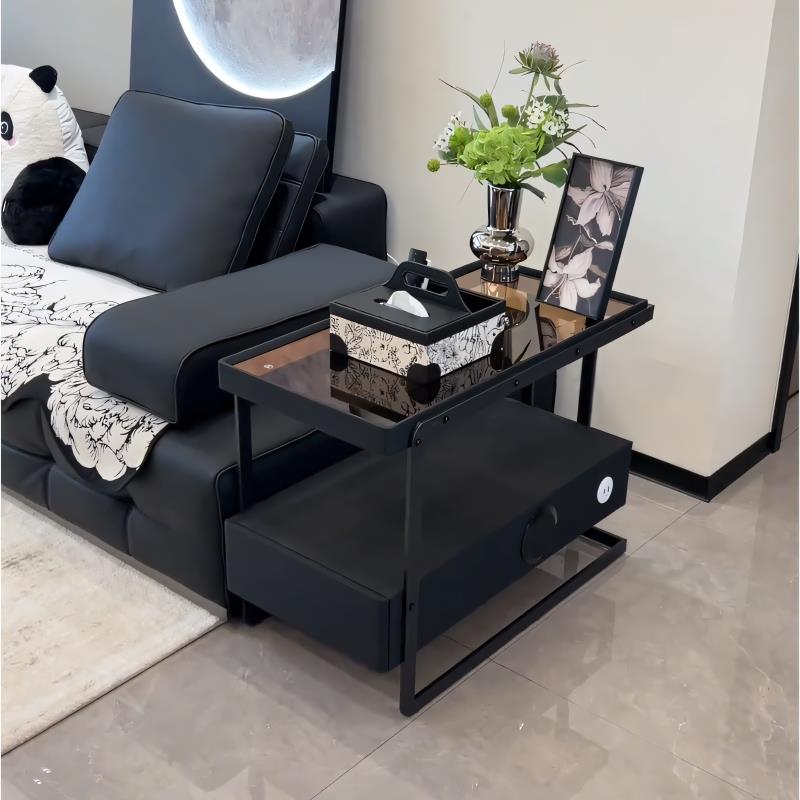 意式极简沙发边柜轻奢高级感沙发边几客厅可移动侧边柜现代角几桌
