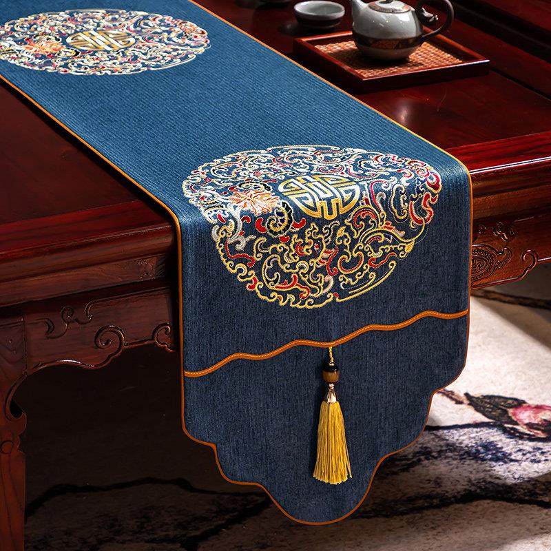 新中式桌旗禅意高端茶席茶台布艺长条茶几餐桌布玄关盖布床旗轻奢,居家布艺,桌旗,淘宝优惠券,粉丝福利购,淘宝优惠卷