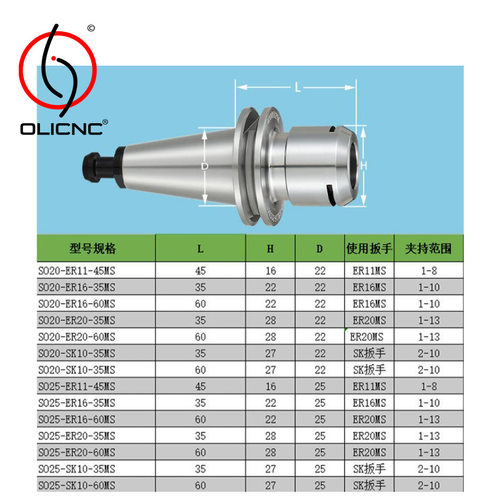 精雕机刀柄ISO20-ER16-35MS北京精雕机刀柄ISO25-ER20-35