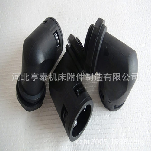 厂家供应塑料波纹管直角接头直插式90°弯带螺纹拧紧