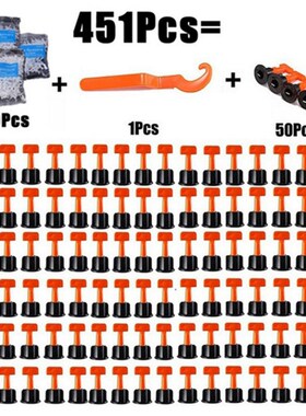 跨境451pcs/袋装瓷砖找平调平器T型调整器十字铺地贴墙砖定位工具