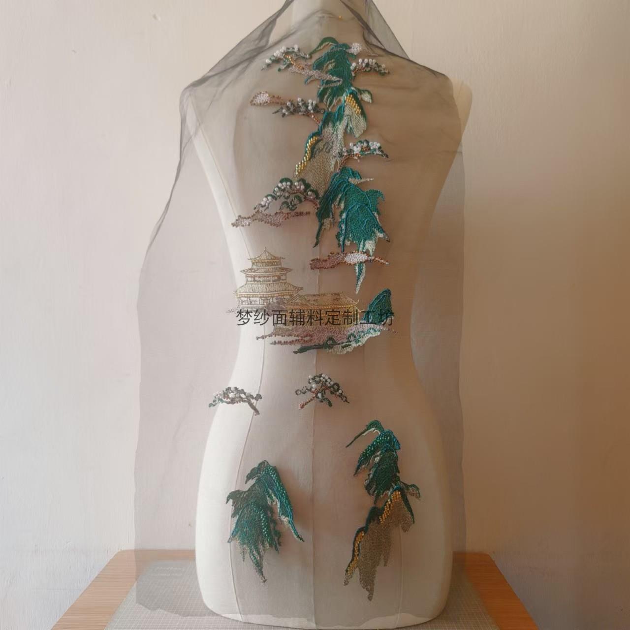 青山楼阁珠绣亮片布贴 婚纱礼服舞台装男装秀禾DIY 新品上市