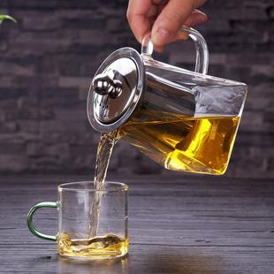 友德堂防爆耐热玻璃茶壶功夫红茶具不锈钢过滤泡茶杯家用水壶玻璃