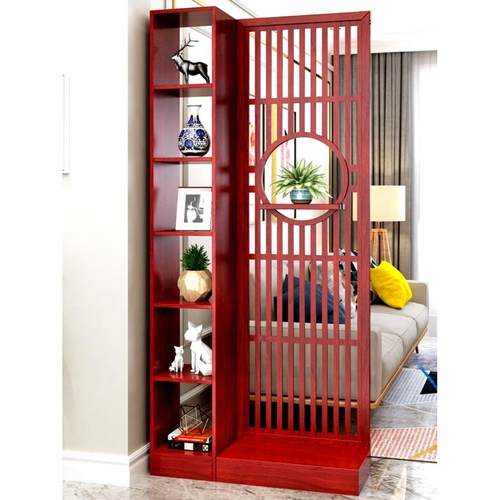 屏风隔断置物架客厅简约现代小户型新中式遮挡实木进门入户玄关柜