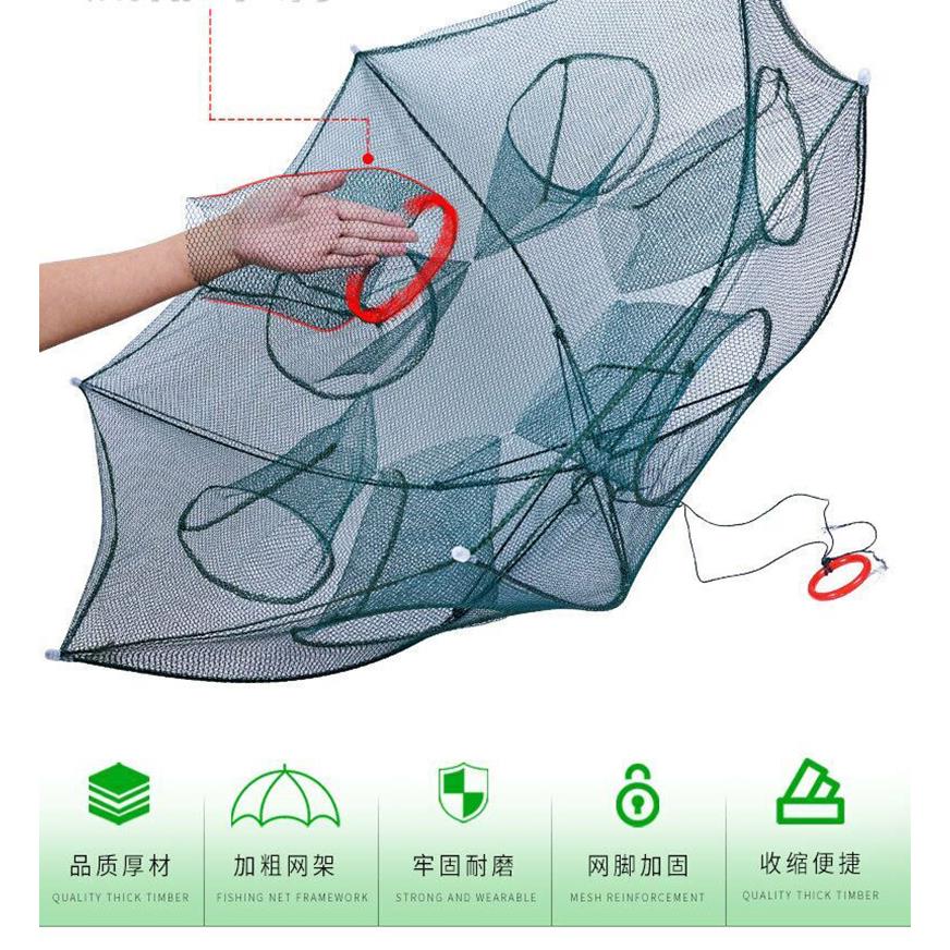 热卖户外折叠渔网虾笼 伞形捞小鱼网 黄鳝泥鳅螃蟹鱼笼手抛网网笼