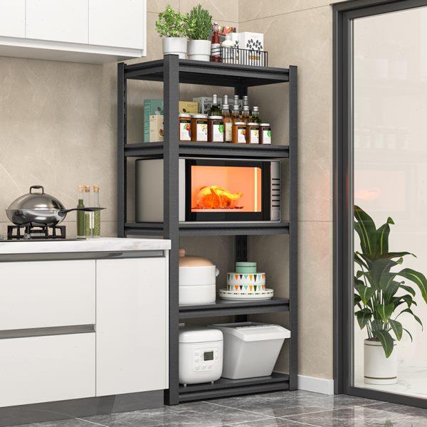 厂促厨房置物架落地多层货架家用微波炉烤箱锅架收纳架碳钢橱柜储