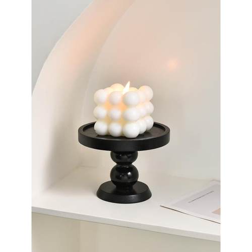 法式木质香薰魔方形蜡烛托盘置物/扩香/首饰/收纳盘/香薰烛台摆件