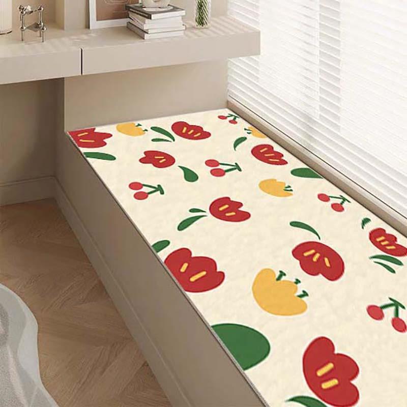 简约花朵飘窗垫窗台垫四季通用2023卧室地毯床边毯高级感客厅地垫