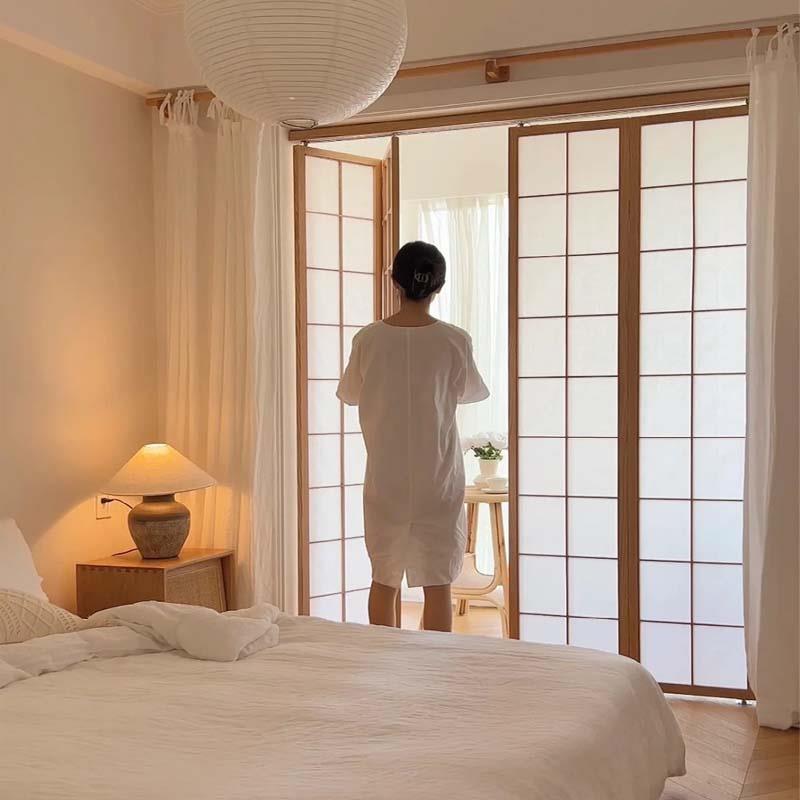 折叠门实木推拉隔断门卧室门 阳台省空间伸缩移门定制 日式格子门